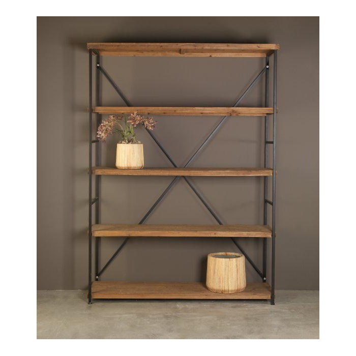 SCAFFALE FERRO LEGNO 153X47 H210